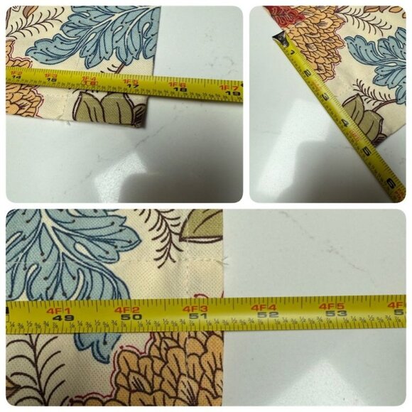 Floral Jacquard Valance Panels 2-Piece Set 102" Total Width Autumn Colors Rust - Picture 9 of 9